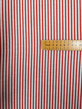 Load image into Gallery viewer, Red stripe print hessian heavyweight fabric - 1/2mtr