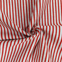 Load image into Gallery viewer, Red stripe print hessian heavyweight fabric - 1/2mtr