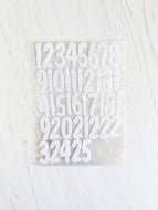 Applique white numbers for advent calendars