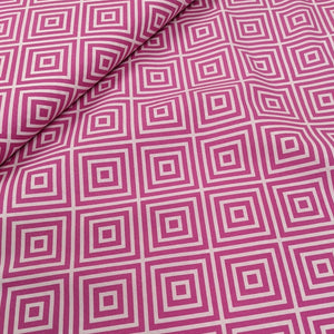 Pink geometric cotton fabric - 1/2 metre