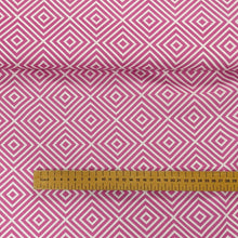 Load image into Gallery viewer, Pink geometric cotton fabric - 1/2 metre