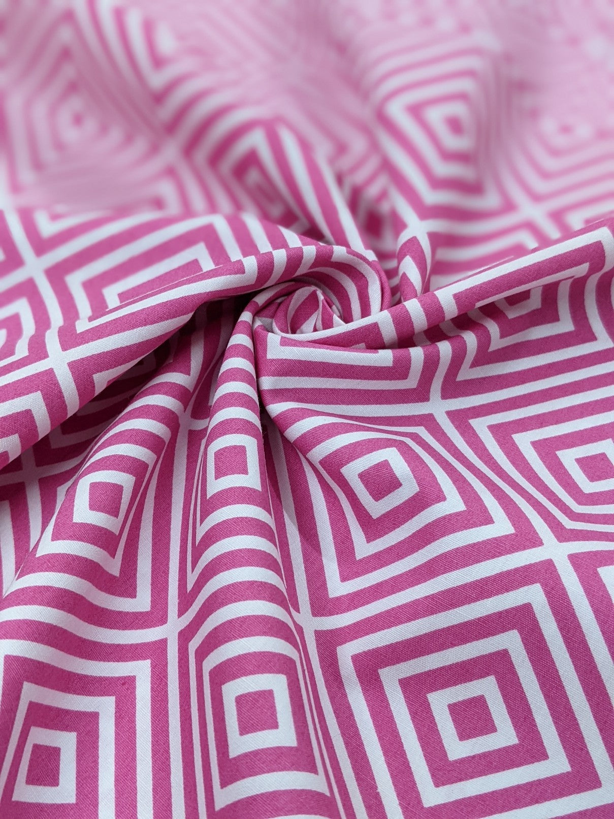 Pink geometric deals fabric
