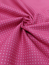 Load image into Gallery viewer, Bright pink pinspot cotton fabric (wide) - 1/2 mtr
