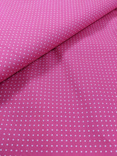 Load image into Gallery viewer, Bright pink pinspot cotton fabric (wide) - 1/2 mtr