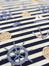 Load image into Gallery viewer, Nautical stripe heavyweight cotton - 1/2mtr - navy