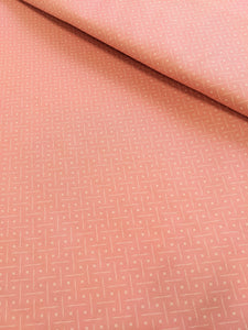 Peach geometric cotton fabric - 1/2 mtr