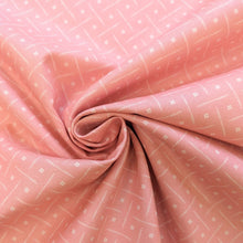 Load image into Gallery viewer, Peach geometric cotton fabric - 1/2 mtr