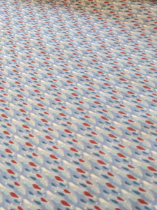 Blue fish cotton fabric - 1/2 mtr