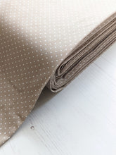 Load image into Gallery viewer, Beige pinspot cotton fabric (wide) - 1/2 mtr