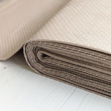 Load image into Gallery viewer, Beige pinspot cotton fabric (wide) - 1/2 mtr