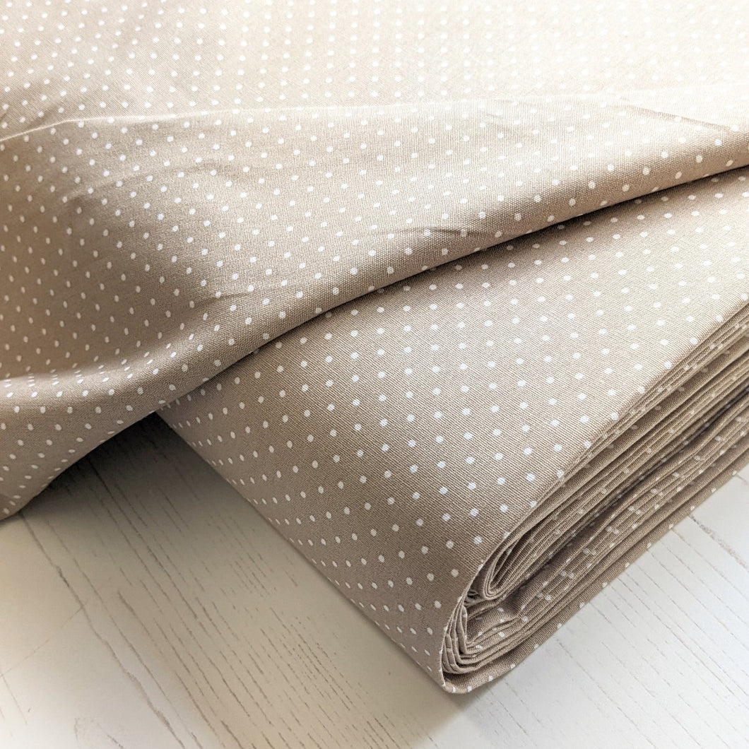 Beige pinspot cotton fabric (wide) - 1/2 mtr