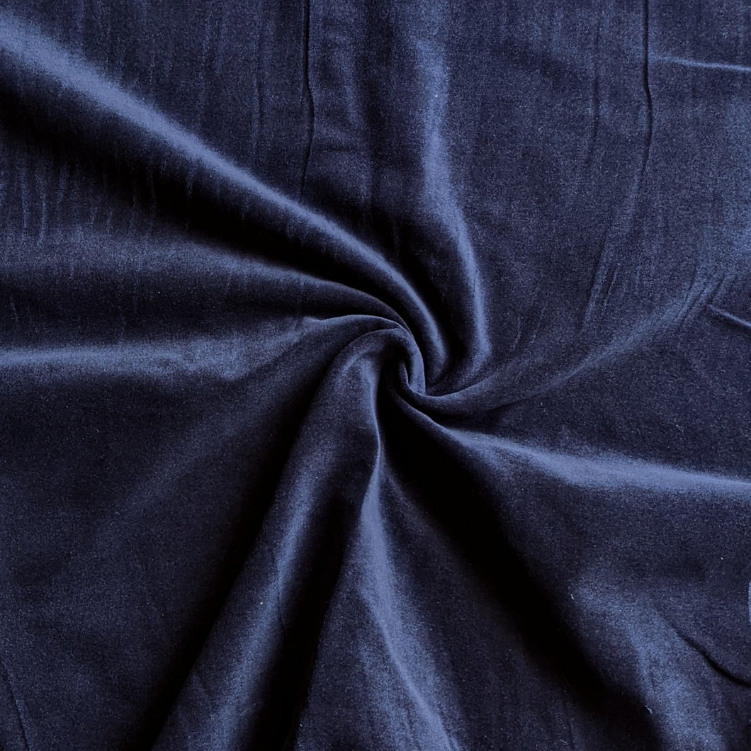 Navy velvet fabric - 1/2 mtr