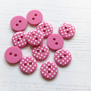 Hot pink dotty button