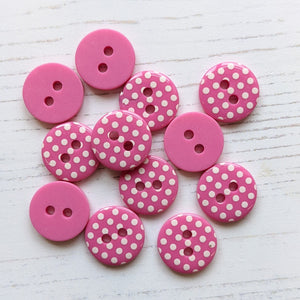 Hot pink dotty button