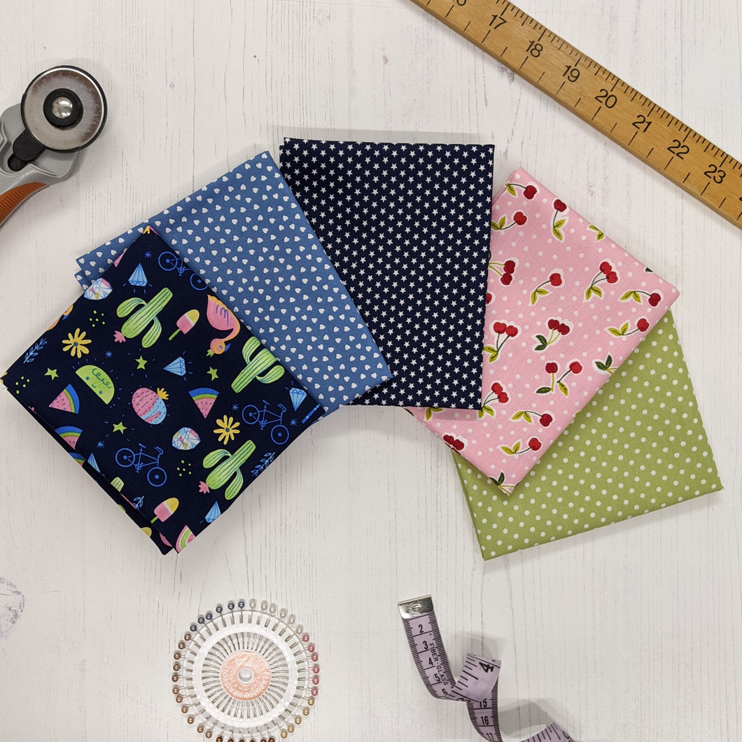 Fat quarter bundle 100% cotton - summer brights