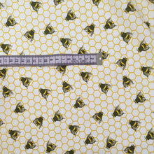 Load image into Gallery viewer, Bee honeycomb cotton fabric - 1/2 metre