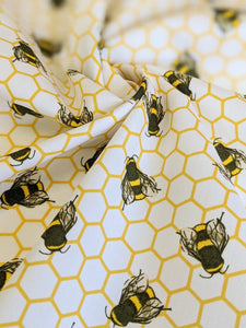 Bee honeycomb cotton fabric - 1/2 metre