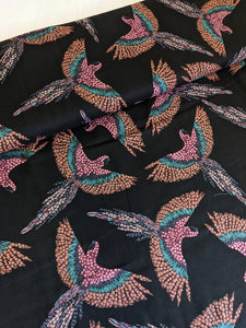 Pretty Gliding Birds Viscose Fabric - 1/2 mtr
