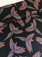 Pretty Gliding Birds Viscose Fabric - 1/2 mtr - Dressmaking Fabric