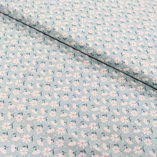 Load image into Gallery viewer, Mint and white flowers cotton fabric - 1/2 mtr