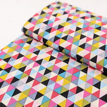 Load image into Gallery viewer, Colourful triangles cotton fabric - 1/2 mtr