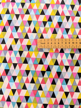 Load image into Gallery viewer, Colourful triangles cotton fabric - 1/2 mtr