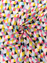 Load image into Gallery viewer, Colourful triangles cotton fabric - 1/2 mtr