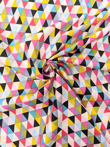 Colourful triangles cotton fabric - 1/2 mtr