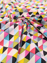 Load image into Gallery viewer, Colourful triangles cotton fabric - 1/2 mtr