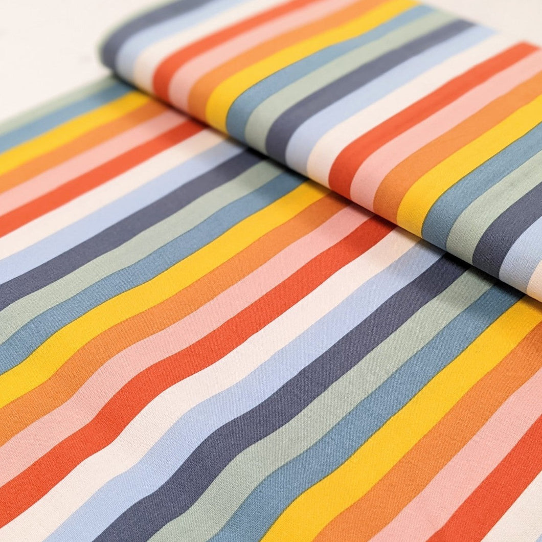 Colourful stripe cotton fabric - 1/2 mtr