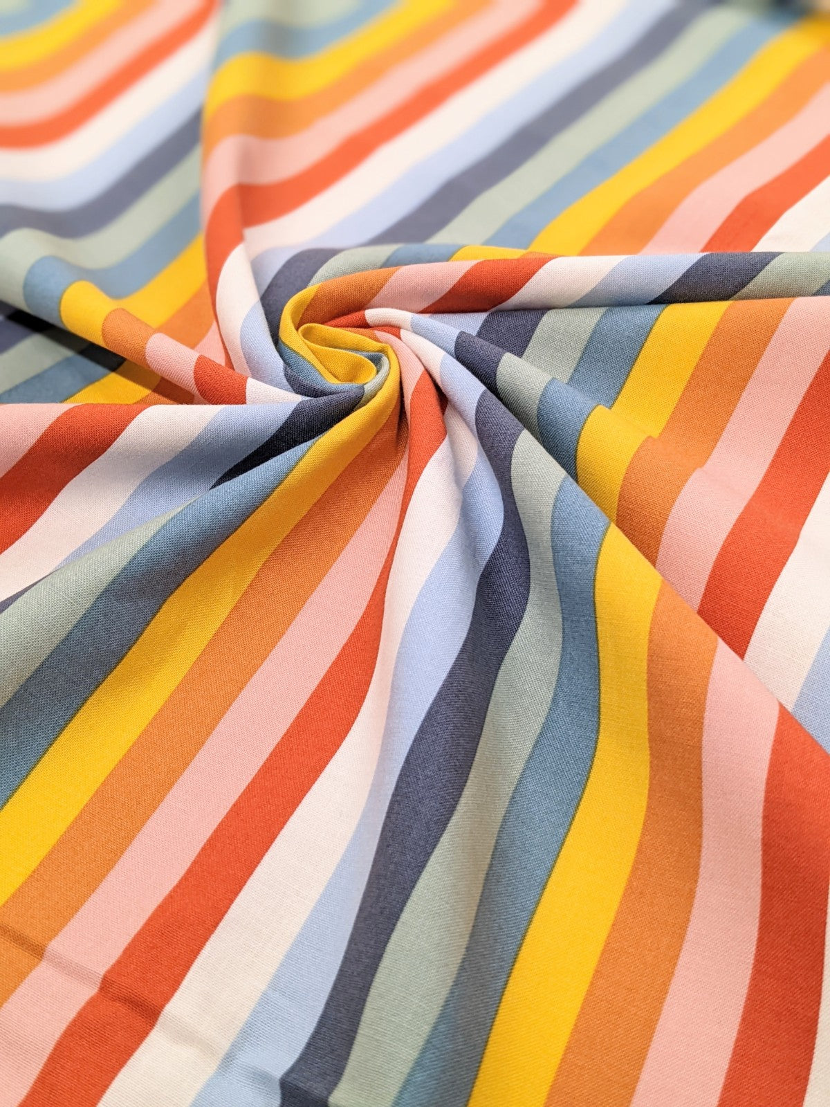 Colourful stripe cotton fabric 1 2 mtr