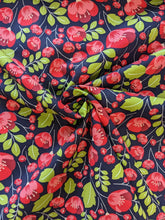 Load image into Gallery viewer, Red poppies fabric 100% cotton fabric - 1/2 mtr