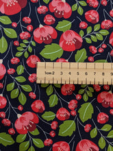Load image into Gallery viewer, Red poppies fabric 100% cotton fabric - 1/2 mtr