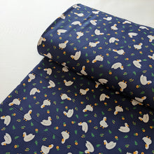 Load image into Gallery viewer, Navy ducks 100% cotton fabric - 1/2 mtr
