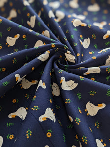 Navy ducks 100% cotton fabric - 1/2 mtr