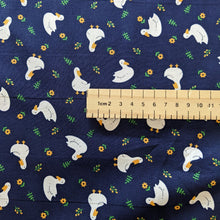 Load image into Gallery viewer, Navy ducks 100% cotton fabric - 1/2 mtr