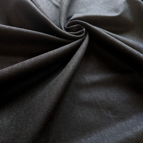 Black viscose linen fabric - 1/2mtr - Dressmaking Fabric