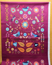 Load image into Gallery viewer, Pretty colourful birds 100% cotton fabric panels (TWO)