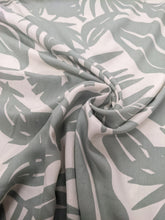 Load image into Gallery viewer, Pale Sage &amp; Off-White Palm Print Viscose - 1/2m