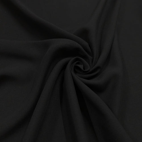 Plain black viscose fabric - 1/2mtr - Dressmaking Fabric