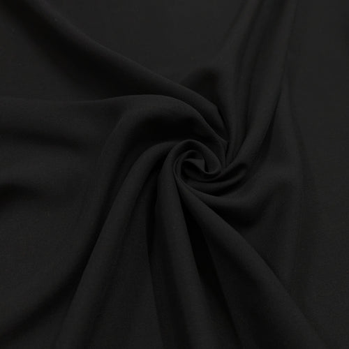Plain black viscose fabric - 1/2mtr