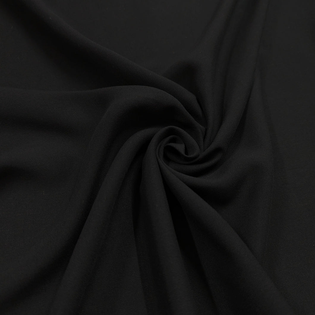 Plain black viscose fabric - 1/2mtr