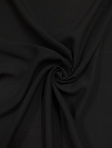 Plain black viscose fabric - 1/2mtr