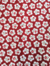 Load image into Gallery viewer, Red floral cotton fabric (wide) - 1/2 mtr
