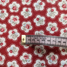 Load image into Gallery viewer, Red floral cotton fabric (wide) - 1/2 mtr