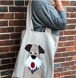 Applique tote bag pattern - dog