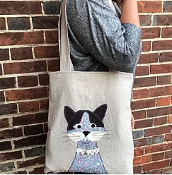 Cat Applique Tote Bag pattern