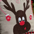 Load image into Gallery viewer, Reindeer Christmas Cushion Pattern