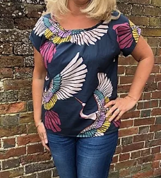 Pleated Neck Top Kit (UK10-28) - mosaic marabou
