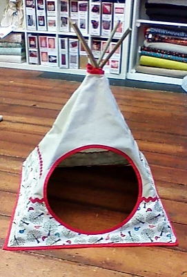 Teepee Pattern (two sizes cat/child) – owl and sewing cat